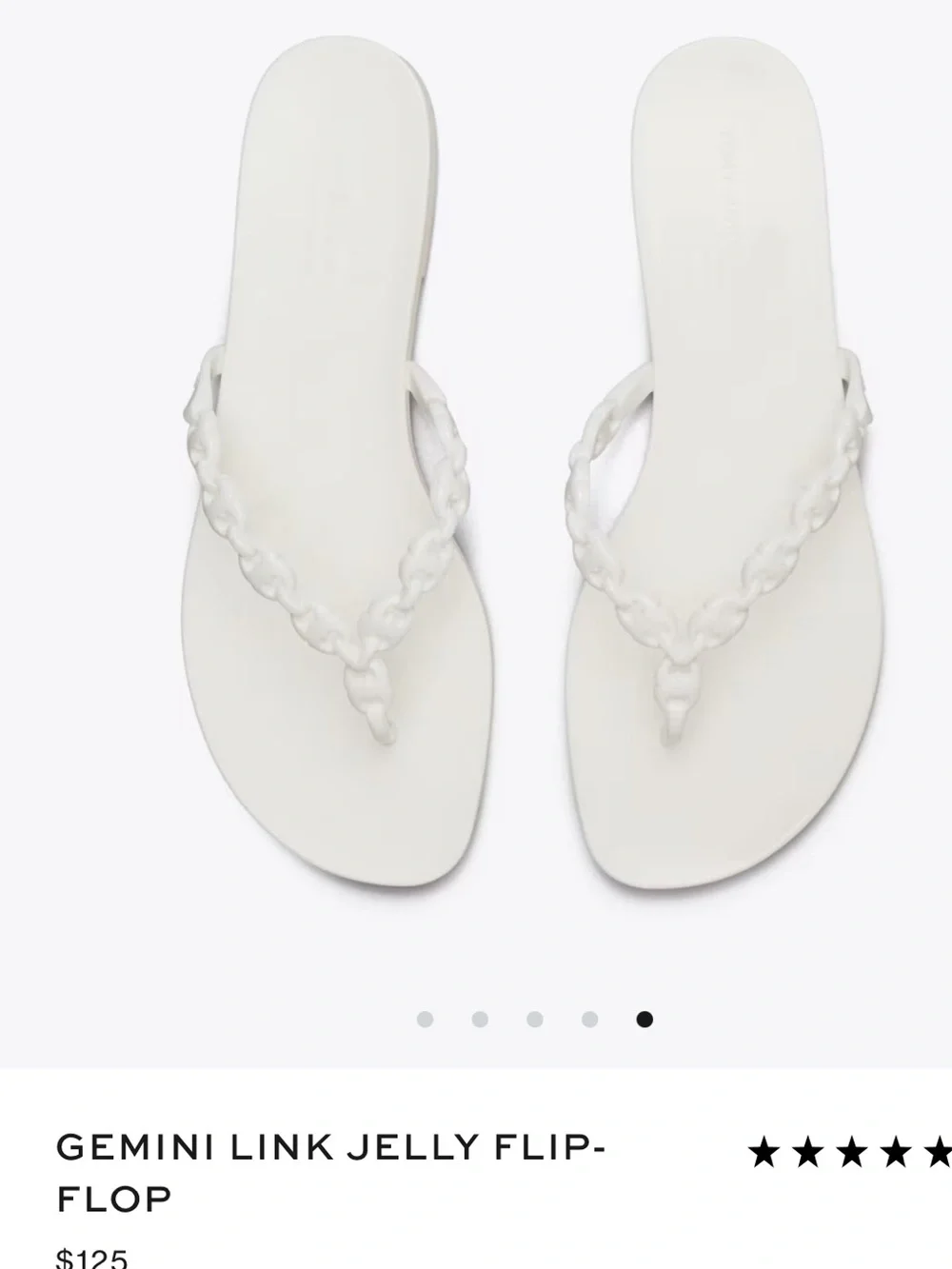 Tory Burch GEMINI LINK JELLY FLIP-FLOP $125 women size 8 gently used  White